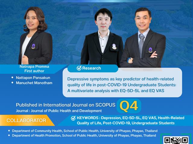 ขอแสดงความยินดีกับ ผศ.เนตรนภา พรหมมา และนักวิจัยทุกท่าน ในโอกาสได้รับการตีพิมพ์ผลงานวิจัยในวารสารระดับนานาชาติ ฐานข้อมูล Scopus Q4